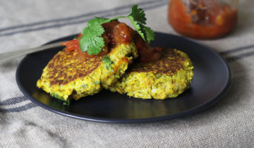 Purée de légumes et beignets de quinoa